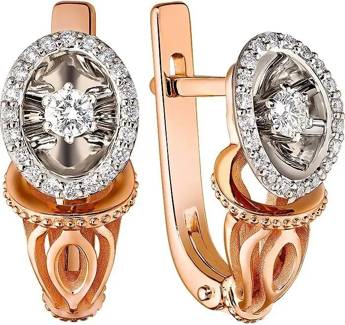 Серьги с английским замком из красного золота