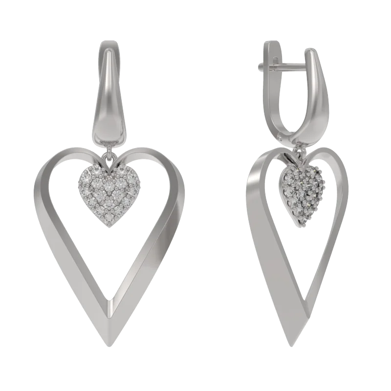 Серьги подвесные из серебра