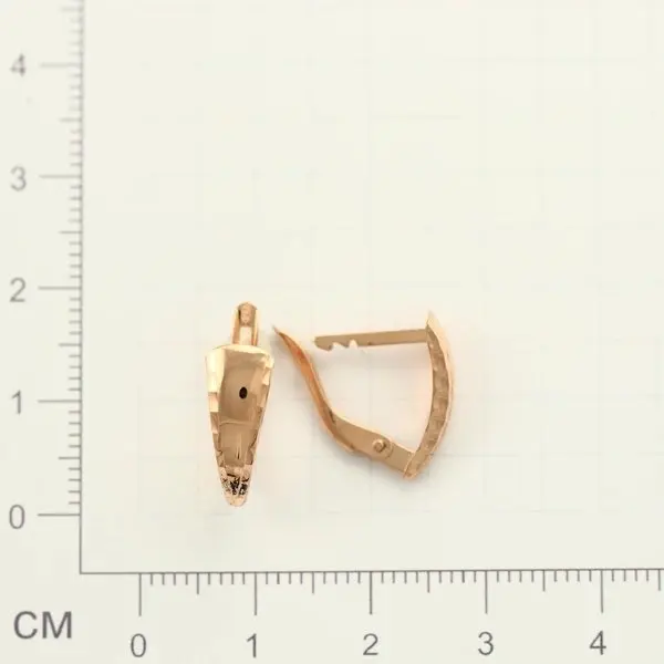 Серьги с английским замком из красного золота