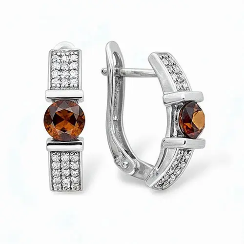Серьги с английским замком из серебра