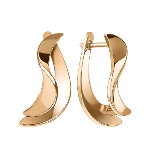 Серьги с английским замком из красного золота