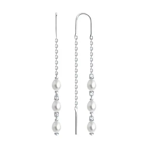 Серьги цепочки из серебра