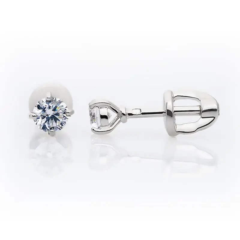 Серьги пуссеты из серебра