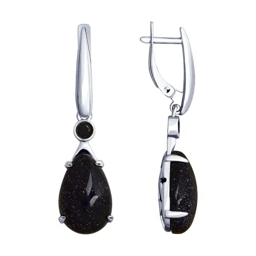Серьги подвесные из серебра