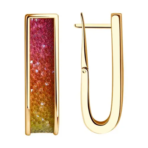 Серьги с английским замком из позолоты