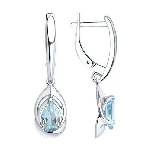 Серьги подвесные из серебра