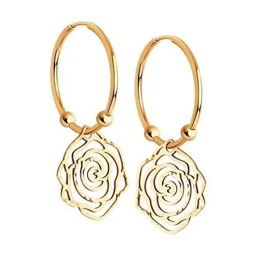 Серьги конго из красного золота