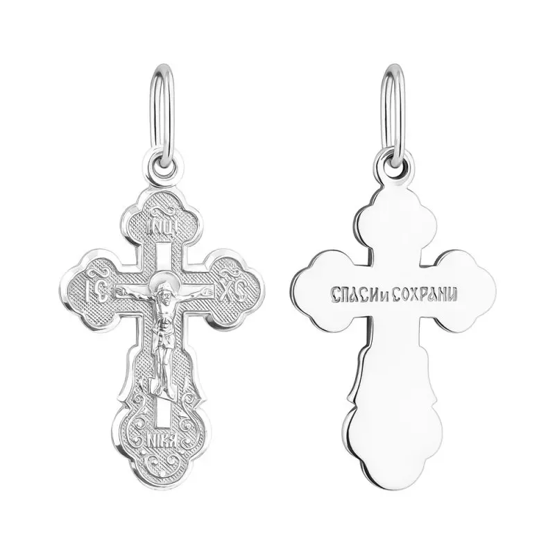 Подвеска крест из серебра