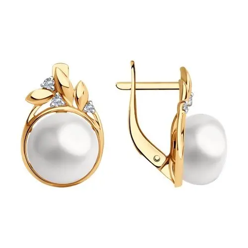 Серьги с английским замком из красного золота