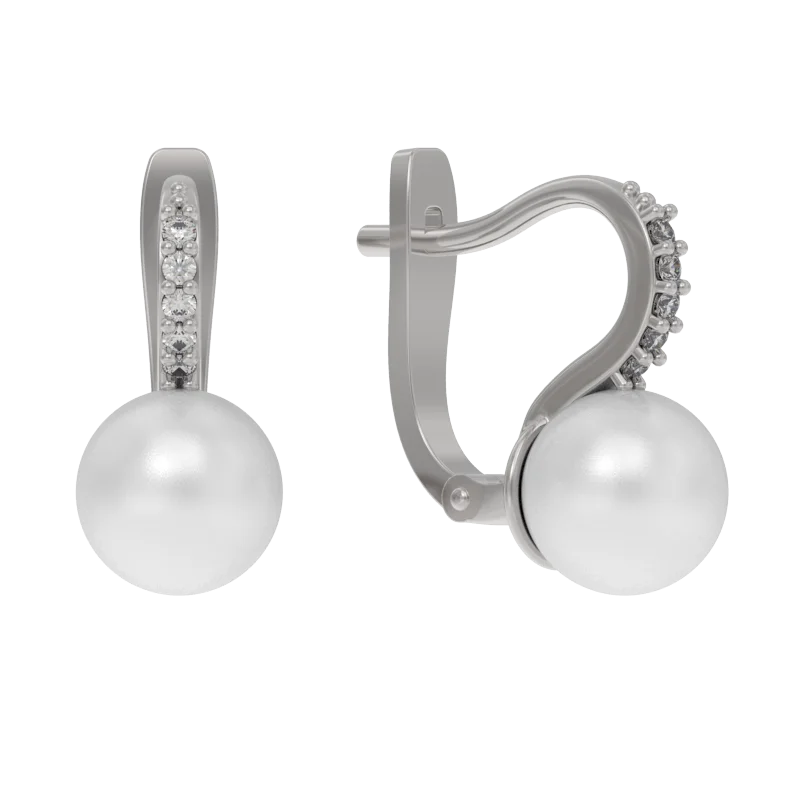 Серьги с английским замком из серебра