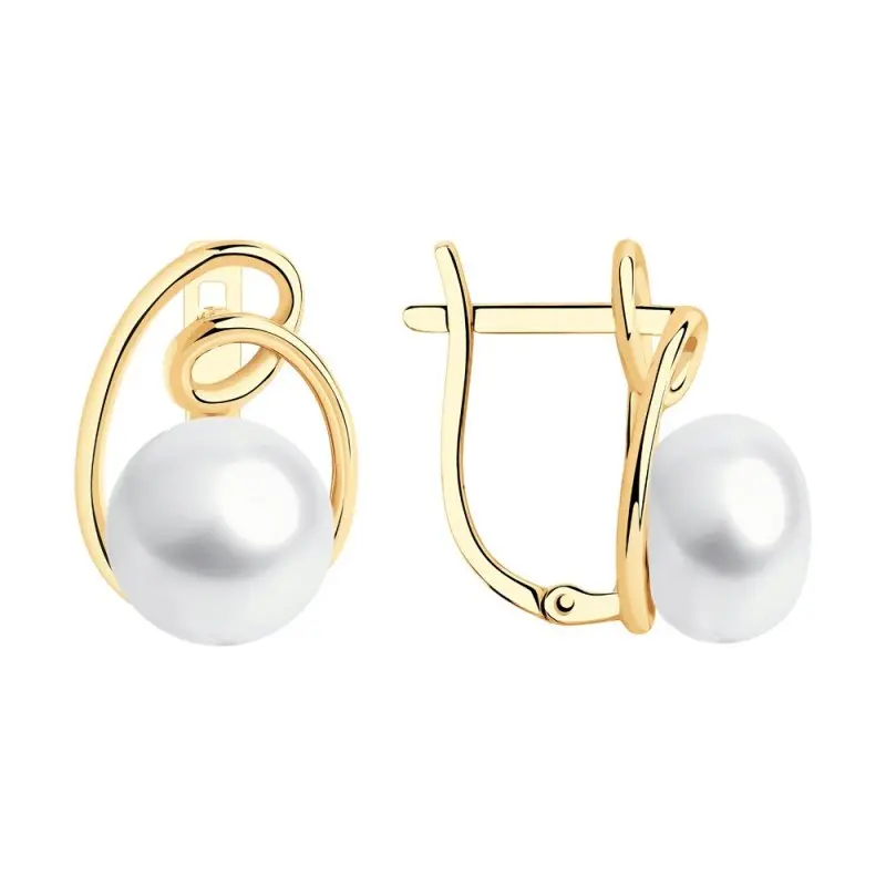 Серьги с английским замком из красного золота