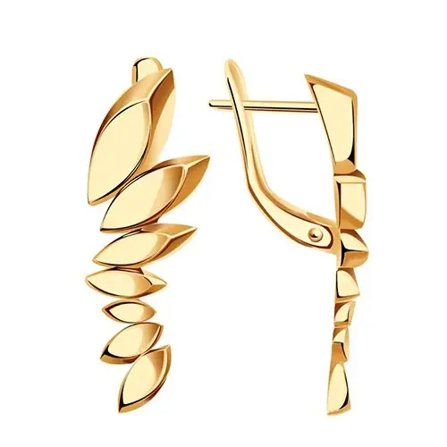 Серьги с английским замком из красного золота