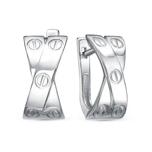 Серьги с английским замком из серебра