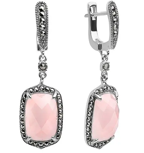 Серьги подвесные из серебра