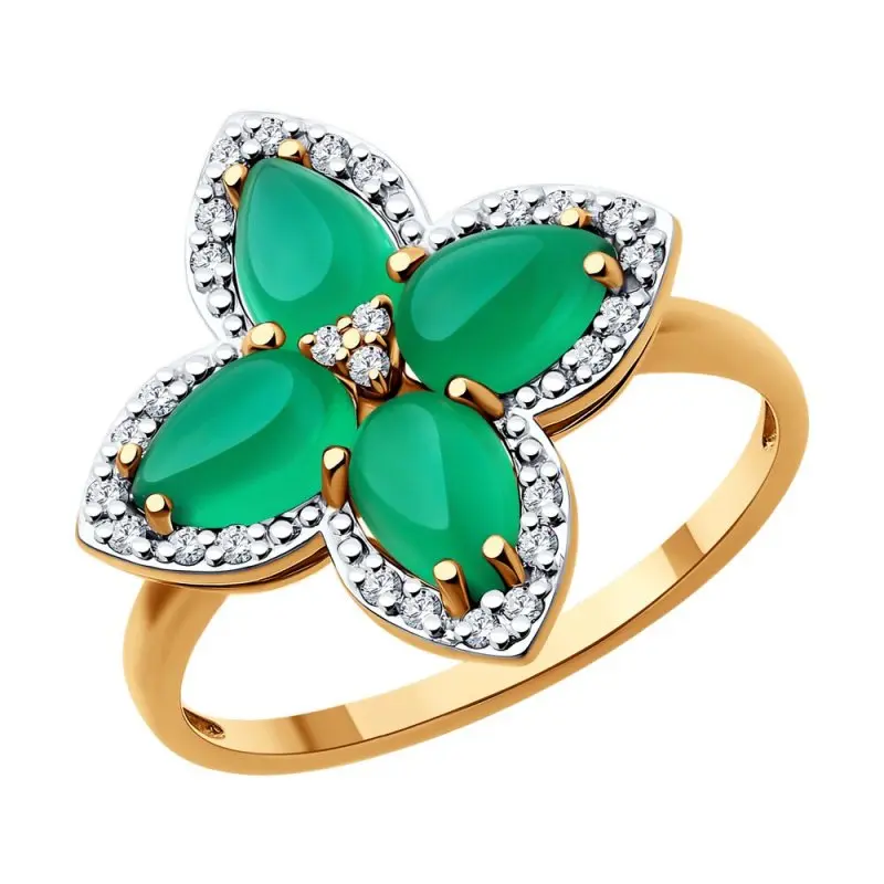 Кольцо декоративное из красного золота