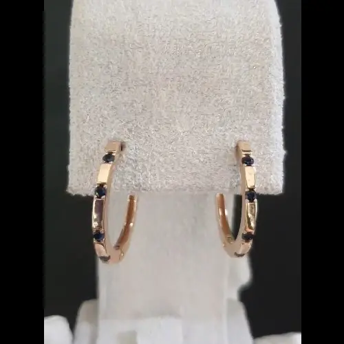 Серьги конго из красного золота