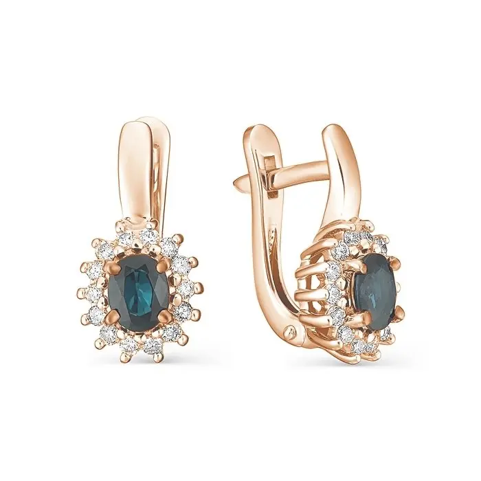 Серьги с английским замком из красного золота