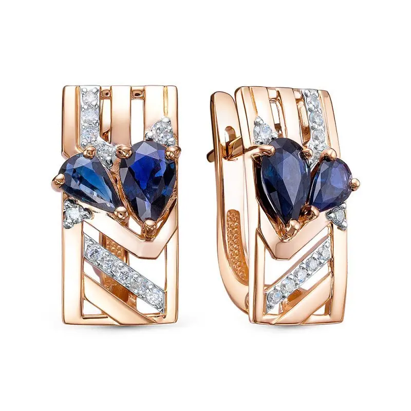 Серьги с английским замком из белого золота