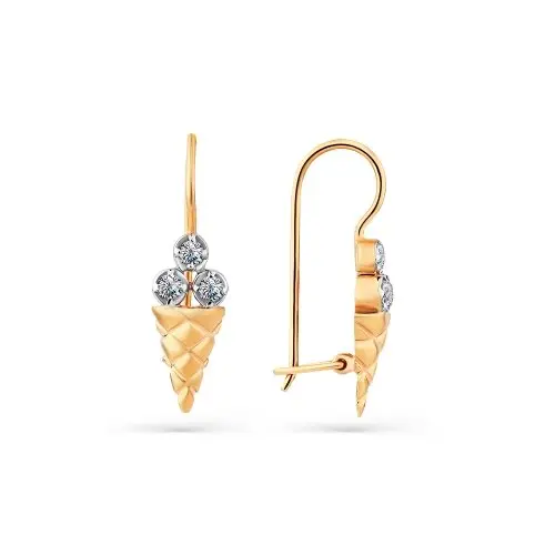 Серьги детские из красного золота