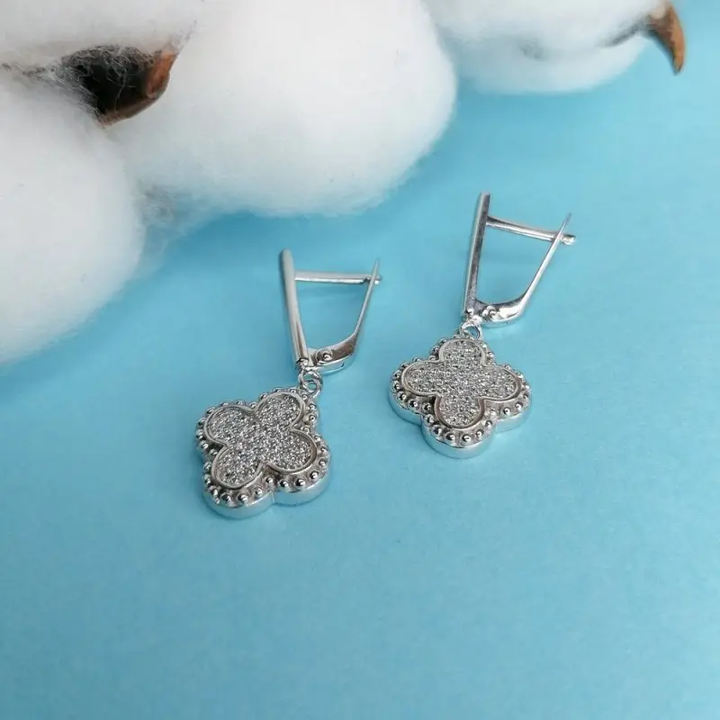 Серьги подвесные из серебра