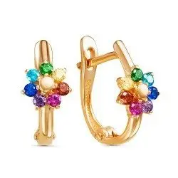 Серьги детские из красного золота
