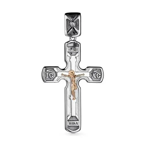 Подвеска крест из серебра