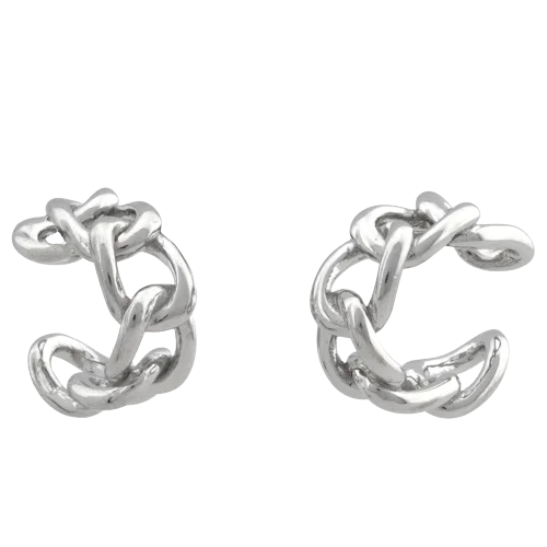 Серьги каффы из серебра