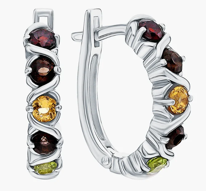 Серьги с английским замком из серебра