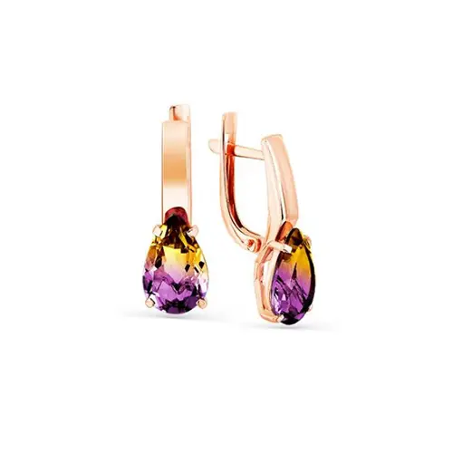 Серьги с английским замком из красного золота