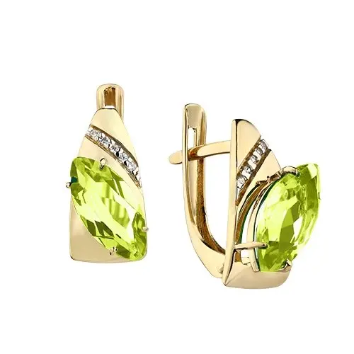 Серьги с английским замком из красного золота