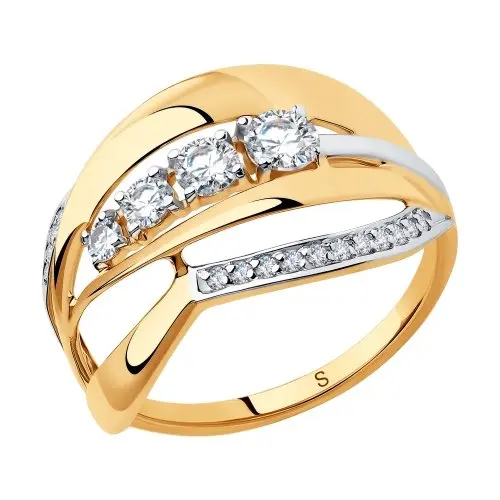 Кольцо декоративное из комбинированного золота