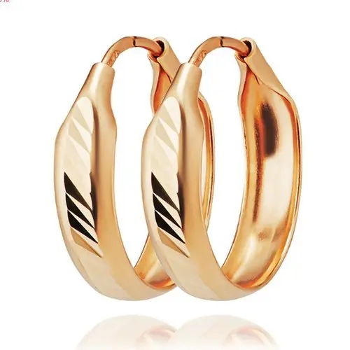 Серьги конго из красного золота