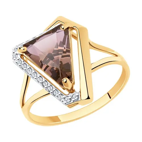 Кольцо декоративное из красного золота