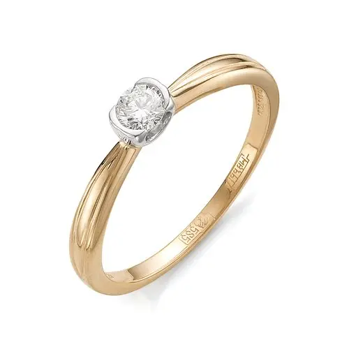 Кольцо помолвочное из комбинированного золота