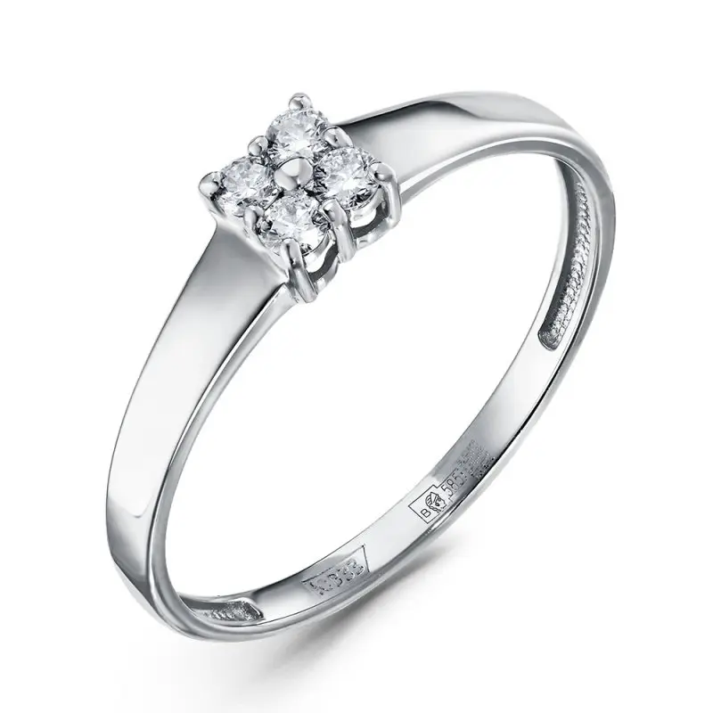 Кольцо декоративное из белого золота