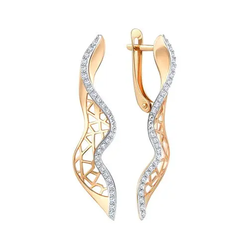 Серьги с английским замком из красного золота