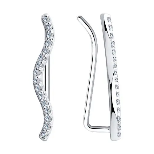 Серьги зажимы из серебра