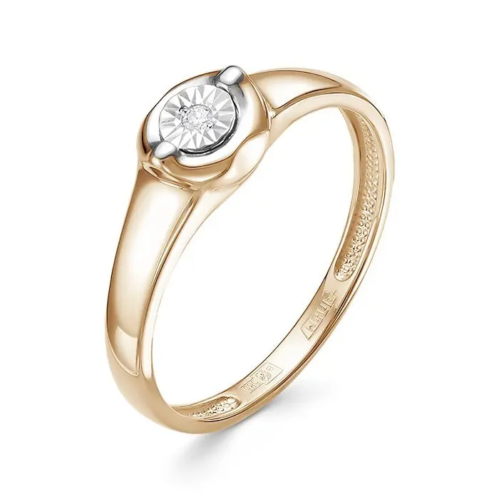 Кольцо декоративное из комбинированного золота