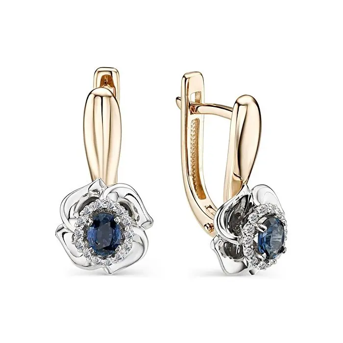 Серьги с английским замком из красного золота