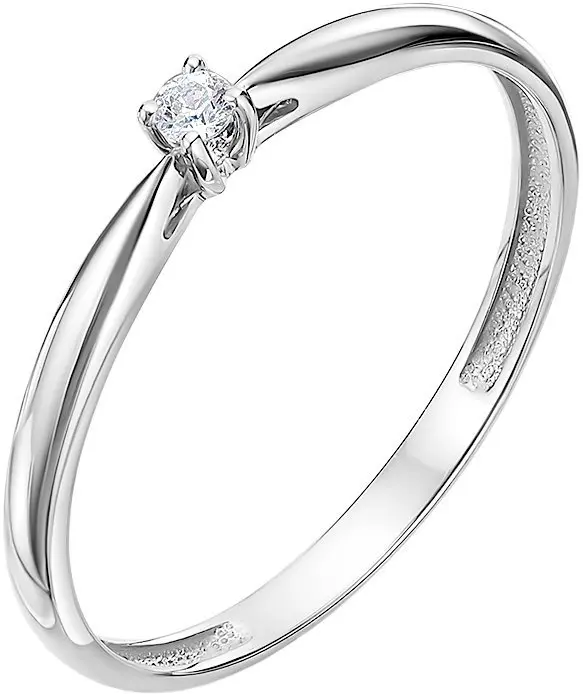 Кольцо помолвочное из белого золота