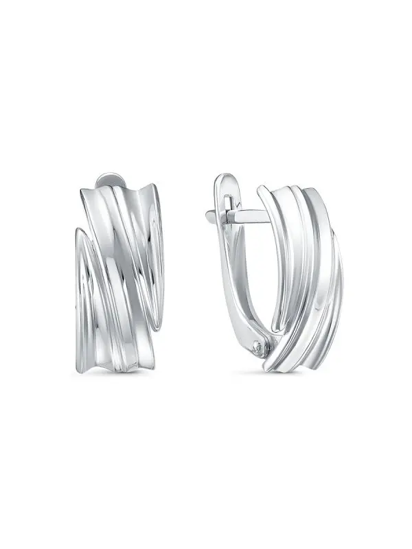 Серьги с английским замком из серебра