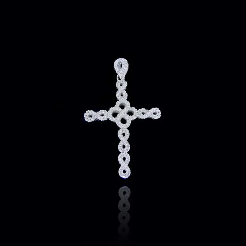 Подвеска декоративный крест из серебра