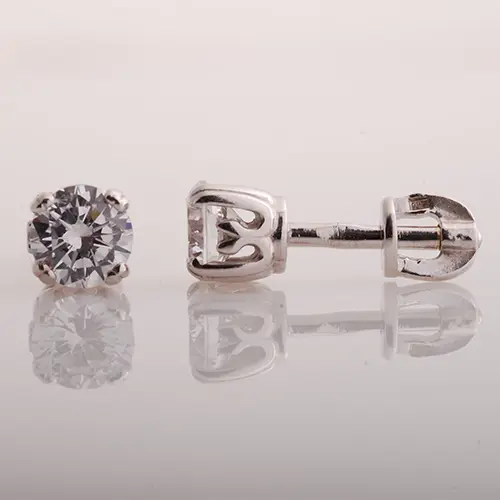 Серьги пуссеты из серебра
