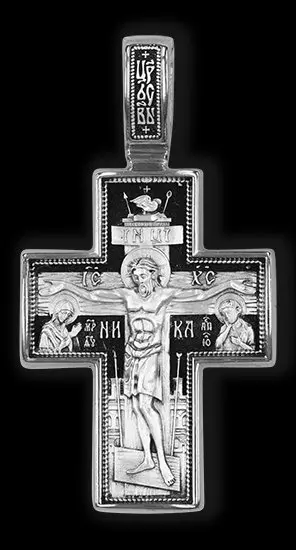 Подвеска крест из серебра