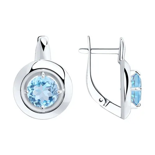 Серьги с английским замком из серебра