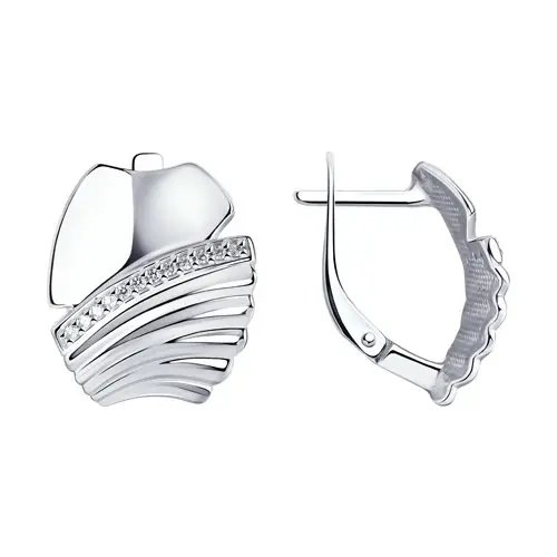 Серьги с английским замком из серебра