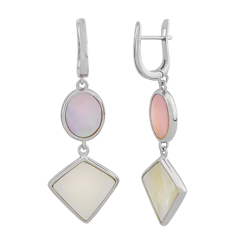 Серьги подвесные из серебра