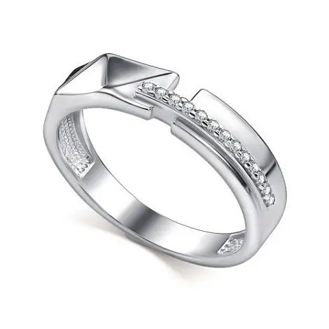 Кольцо декоративное из серебра вид 1