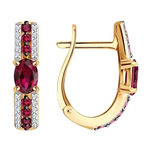 Серьги с английским замком из красного золота