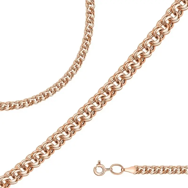 Браслет цепочный из красного золота